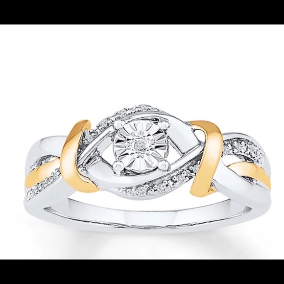 Diamond Ring Sterling Silver/10K Yellow Gold - Picture 2 of 4